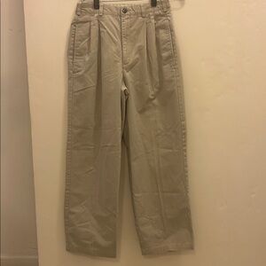 L.L. Bean Men's Beige Pleated Chinos